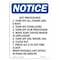 Signmission OSHA Notice Sign, Exit Procedures 1. Turn Off All, 10in X 7in Rigid Plastic, 7"W, 10" L, Portrait OS-NS-P-710-V-12241 - alternate 1
